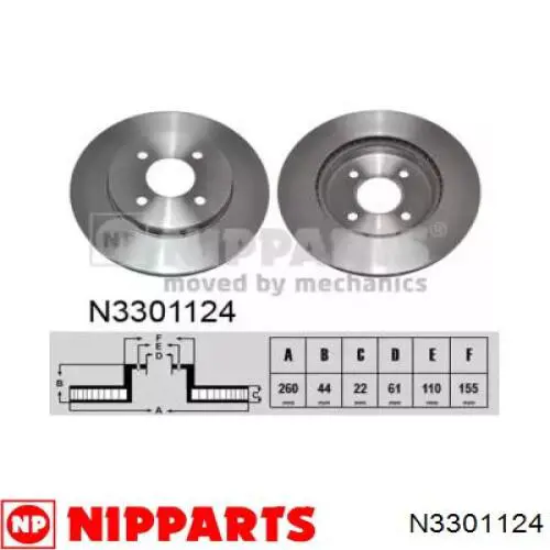 Compre N3301124 Nipparts Disco do freio dianteiro