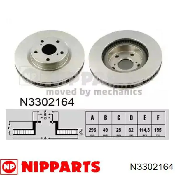 Disco do freio dianteiro Nipparts N3302164 preço, a partir de 45,05 USD