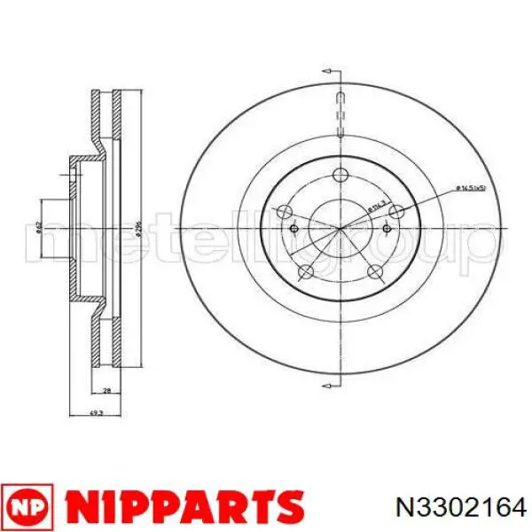 Compre N3302164 Nipparts Disco do freio dianteiro