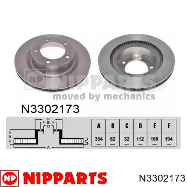 Disco do freio dianteiro Nipparts N3302173 preço, a partir de 97,61 USD