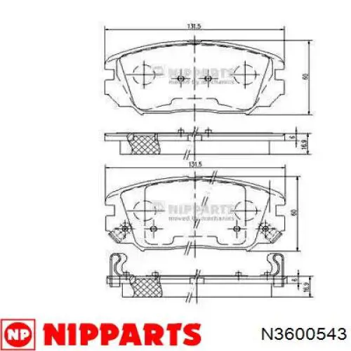 Sapatas do freio dianteiras de disco Nipparts N3600543 preço, a partir de 44,88 USD