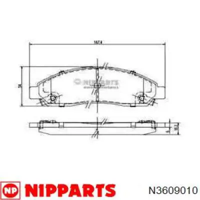 Compre N3609010 Nipparts Sapatas do freio dianteiras de disco
