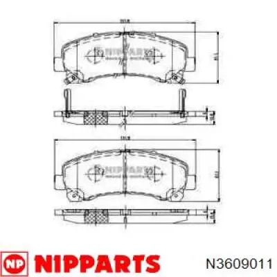 Sapatas do freio dianteiras de disco Nipparts N3609011 preço, a partir de 43,83 USD