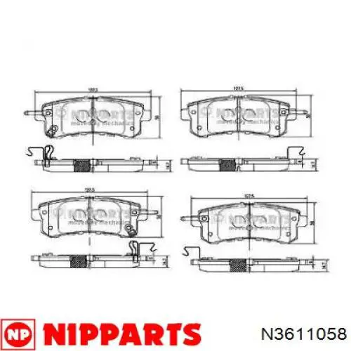 Sapatas do freio traseiras de disco D40601LB0B Nissan/Infiniti