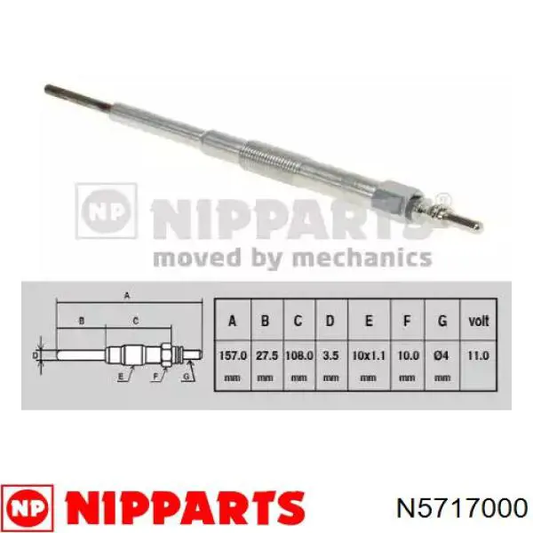 Vela de incandescência Nipparts N5717000 preço, a partir de 15,21 USD