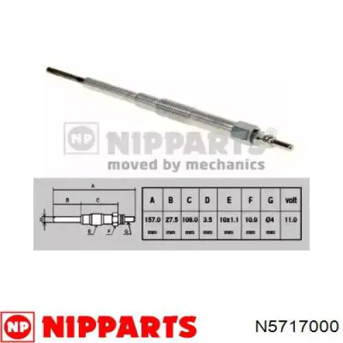 Compre N5717000 Nipparts Vela de incandescência