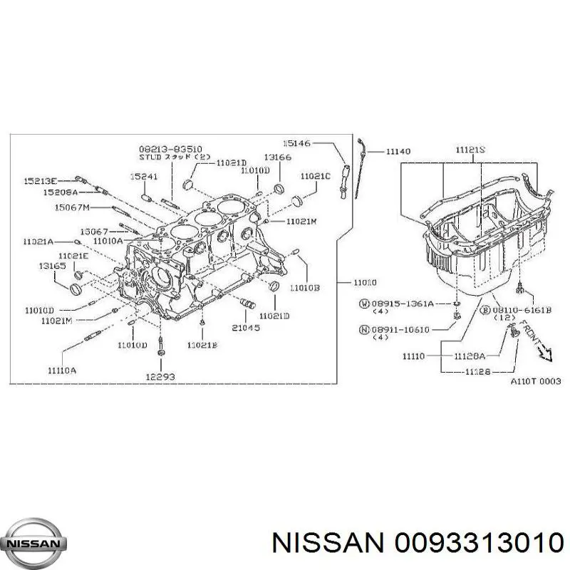 9331301A Nissan/Infiniti Tampão CBC/do bloco de cilindros