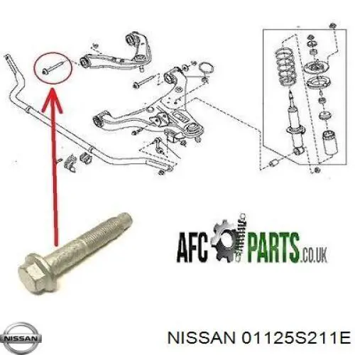 01125S211E Nissan/Infiniti Parafuso de fixação de amortecedor dianteiro
