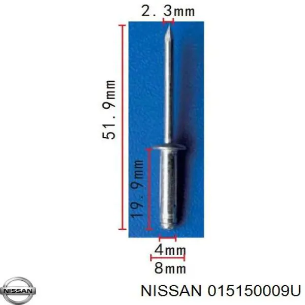 015150009U Nissan/Infiniti Cápsula (prendedor) de fixação do forro do pára-choque do pára-lama dianteiro