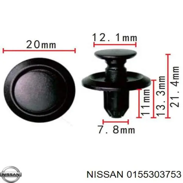 MU488006 Chrysler Cápsula (prendedor) de fixação do pára-choque traseiro