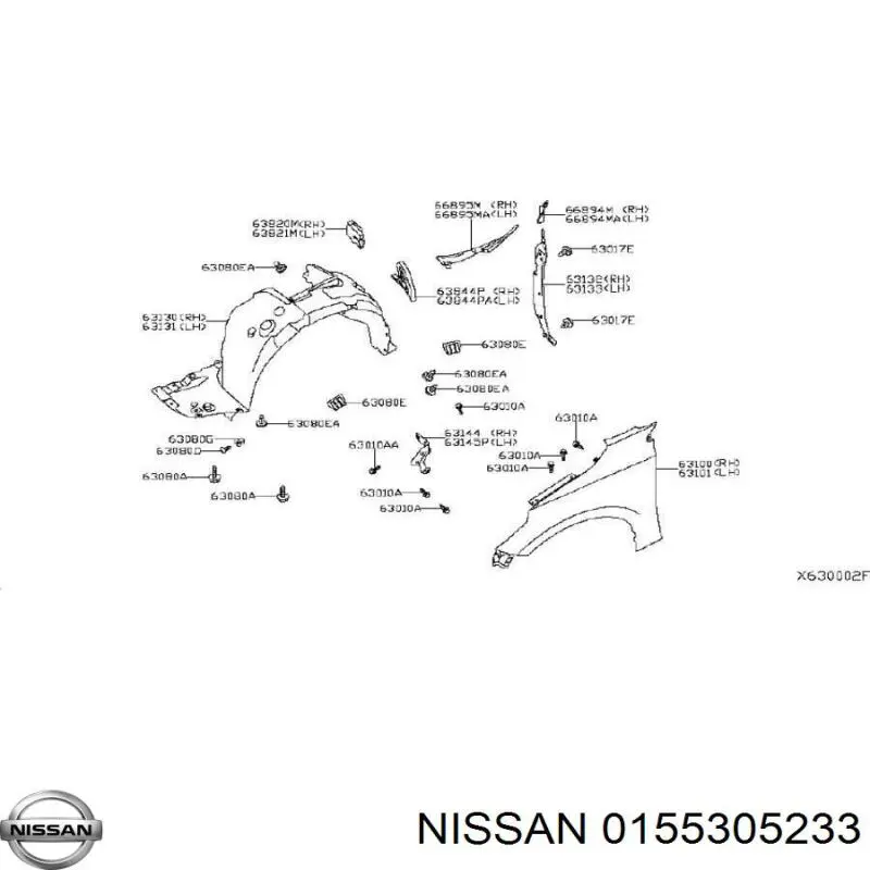 Cápsula (prendedor) de fixação do forro do pára-choque do pára-lama dianteiro Nissan/Infiniti 0155305233 preço, a partir de 10,69 USD