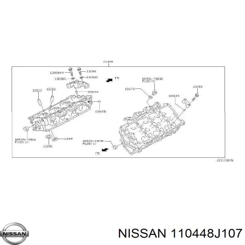 110448J107 Nissan/Infiniti Vedante esquerdo de cabeça de motor (CBC)