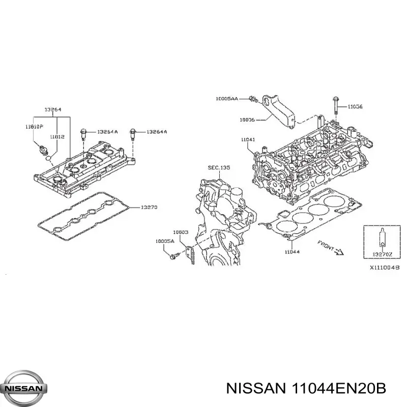 11044EN20B Nissan/Infiniti Vedante de cabeça de motor (CBC)