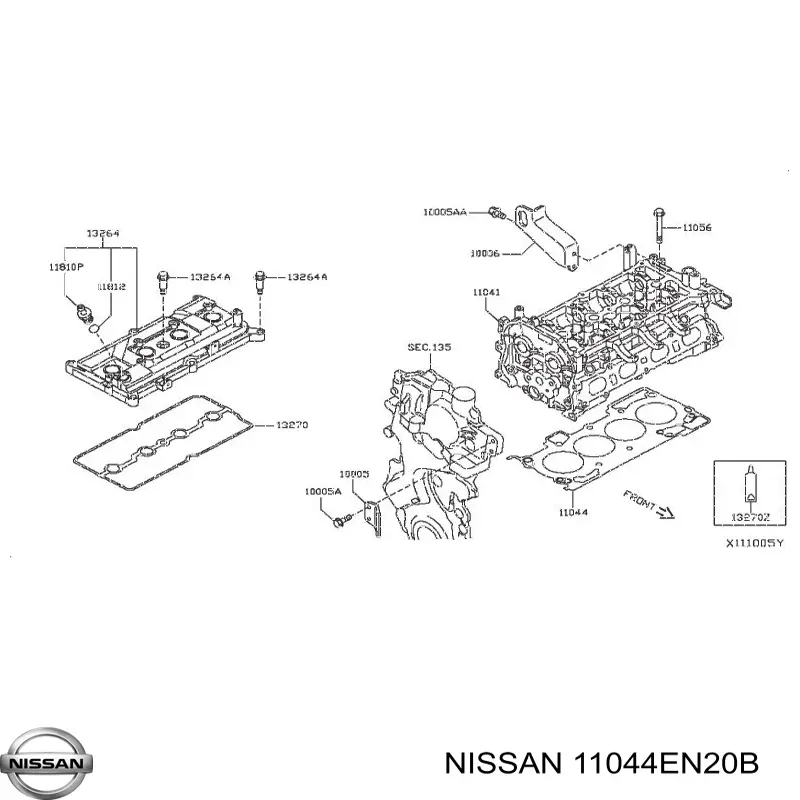 Vedante de cabeça de motor (CBC) Nissan/Infiniti 11044EN20B preço, a partir de 48,24 USD