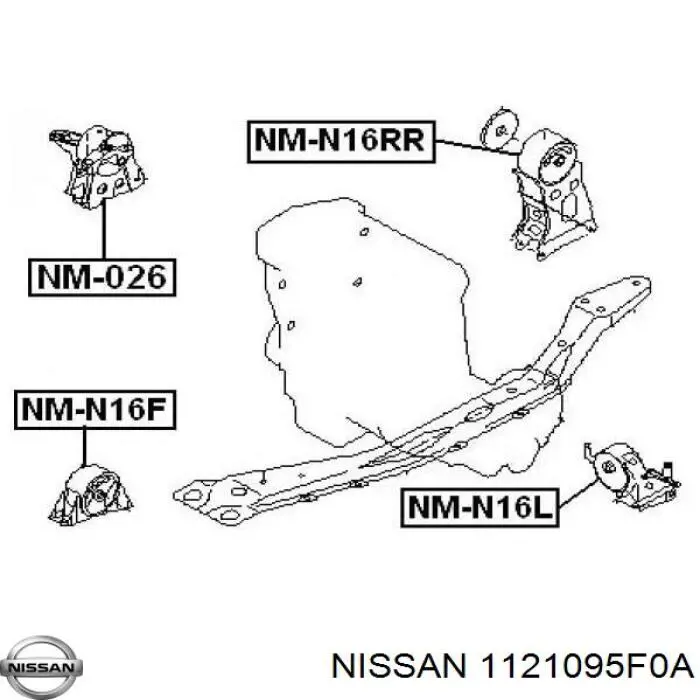 Compre 1121095F0A Nissan/Infiniti Coxim (suporte) direito de motor
