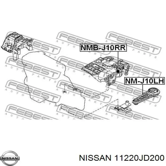 Compre 11220JD200 Nissan/Infiniti Coxim (suporte) traseiro de motor