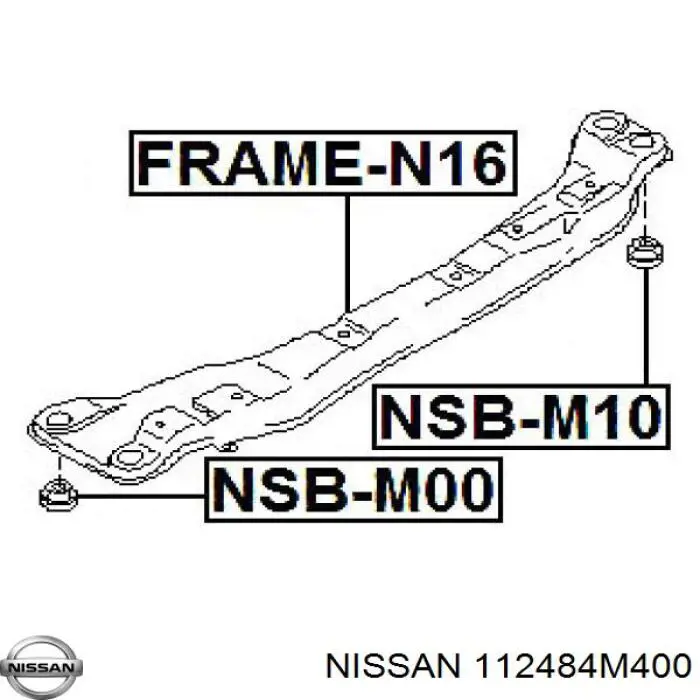 Compre 112484M400 Nissan/Infiniti Bucha de viga longitudinal dianteira de motor
