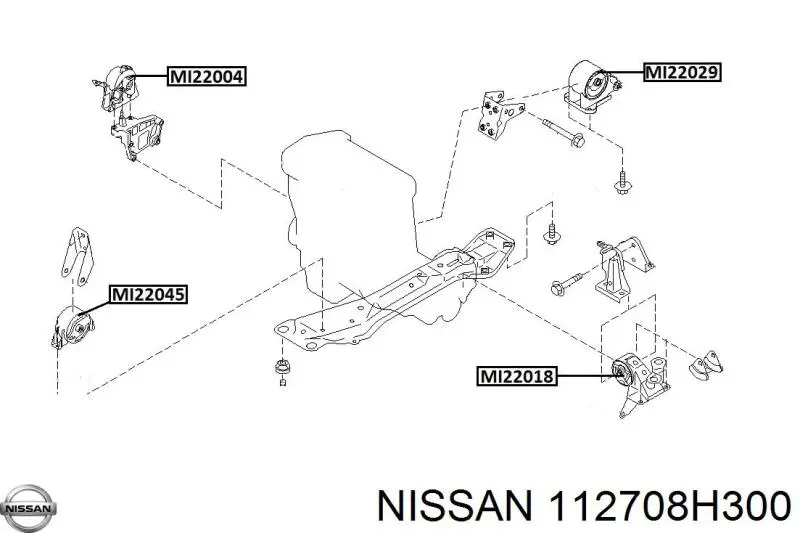 Compre 112708H300 Nissan/Infiniti Coxim (suporte) dianteiro de motor
