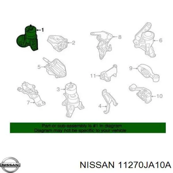 11270JA10A Nissan/Infiniti Coxim (suporte) dianteiro de motor