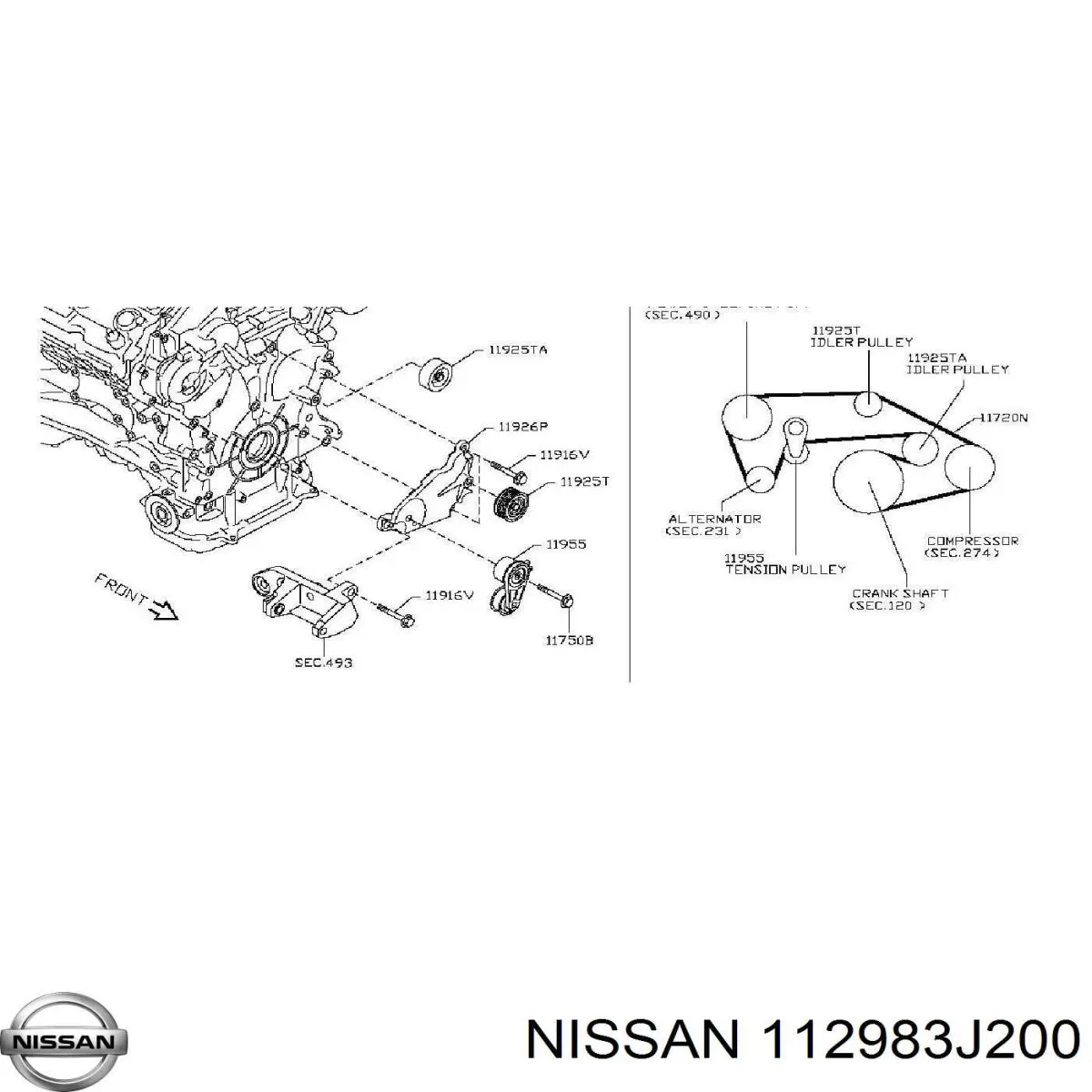  Nissan/Infiniti 112983J200 preço, a partir de 17,26 USD
