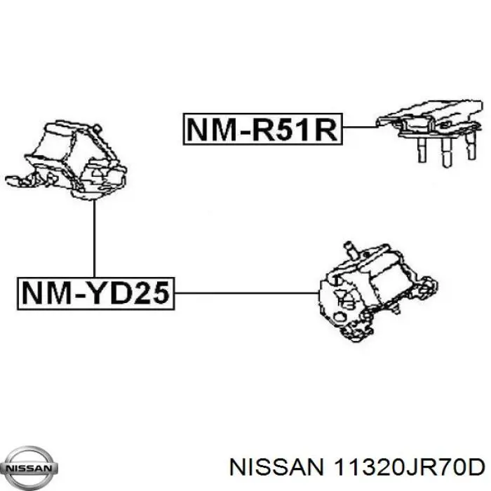 Coxim de transmissão (suporte da caixa de mudança) Nissan/Infiniti 11320JR70D preço, a partir de 70,14 USD