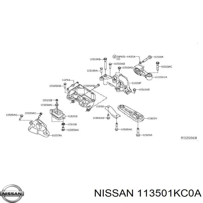 Coxim (suporte) direito traseiro de motor Nissan/Infiniti 113501KC0A preço, a partir de 48,17 USD