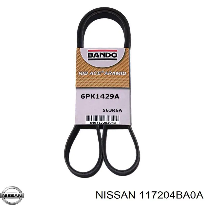 Correia dos conjuntos de transmissão Nissan/Infiniti 117204BA0A preço, a partir de 35,43 USD