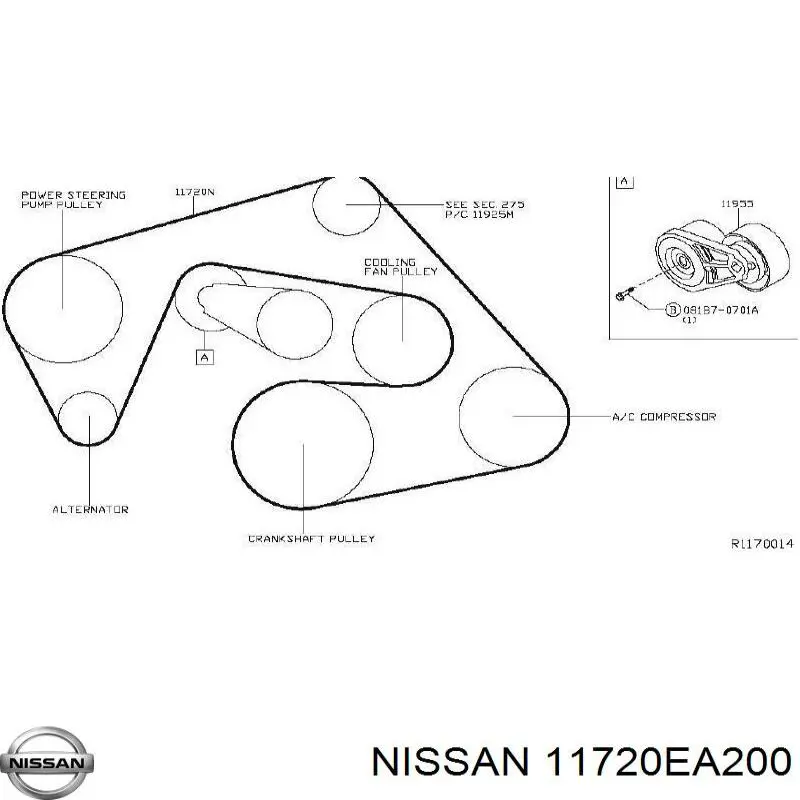 Correia dos conjuntos de transmissão Nissan/Infiniti 11720EA200 preço, a partir de 23,93 USD