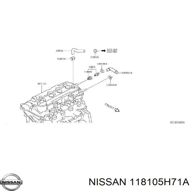 Compre 118105H71A Nissan/Infiniti Válvula PCV de ventilação dos gases de cárter