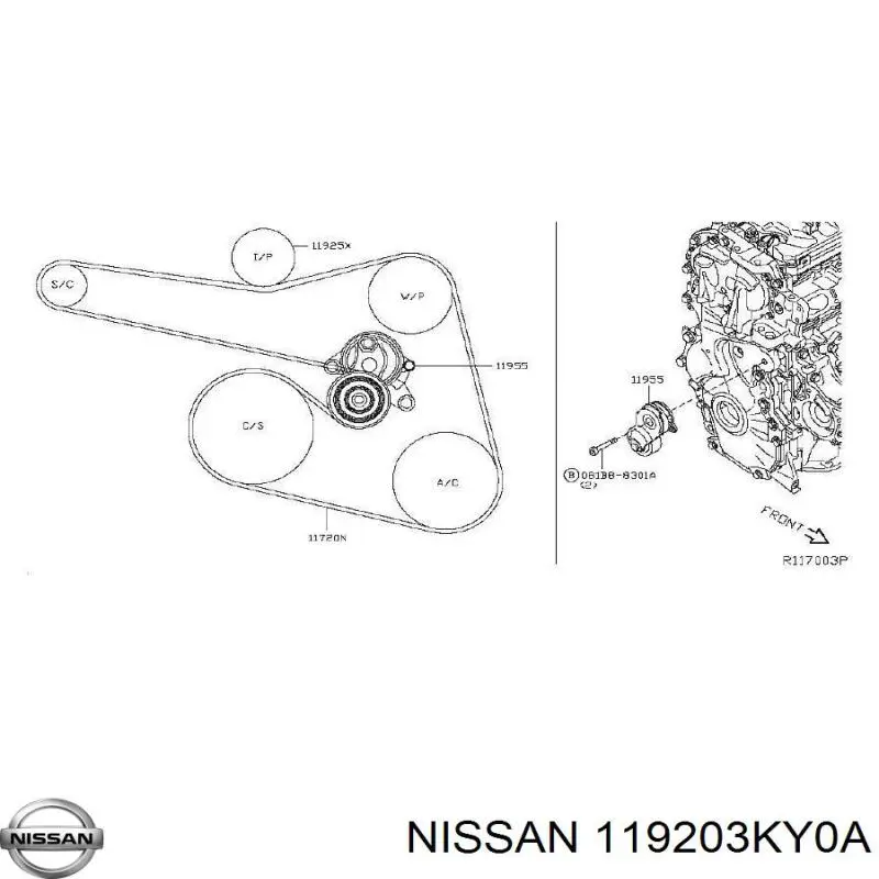 Compre 119203KY0A Nissan/Infiniti Correia dos conjuntos de transmissão