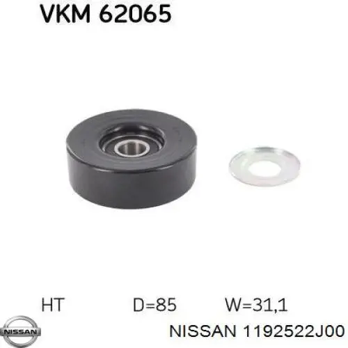 Rolo parasita da correia de transmissão Nissan/Infiniti 1192522J00 preço, a partir de 260,92 USD