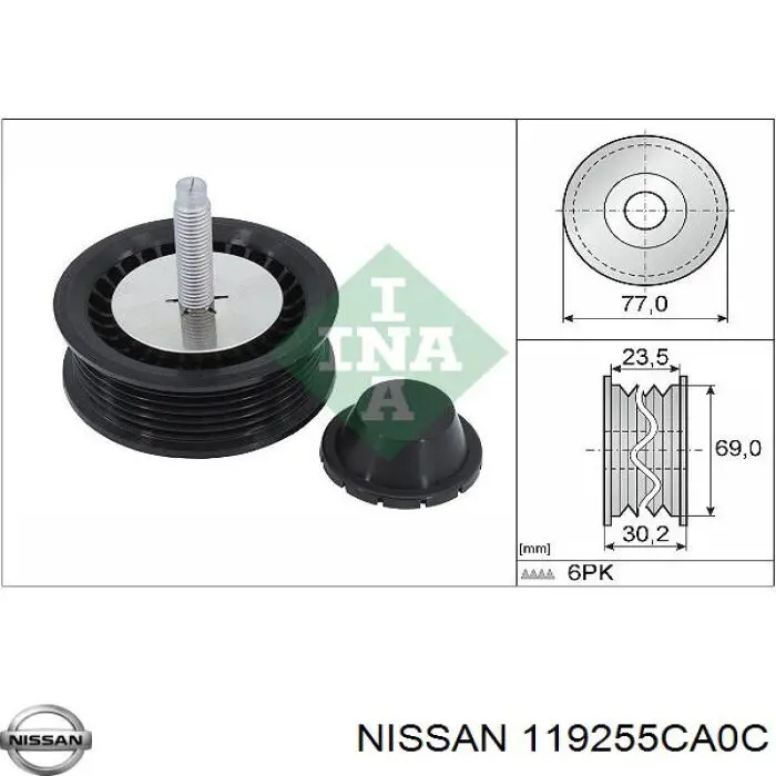 Rolo parasita da correia de transmissão Nissan/Infiniti 119255CA0C preço, a partir de 17,90 USD