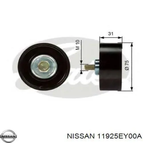 Rolo parasita da correia de transmissão Nissan/Infiniti 11925EY00A preço, a partir de 25,62 USD