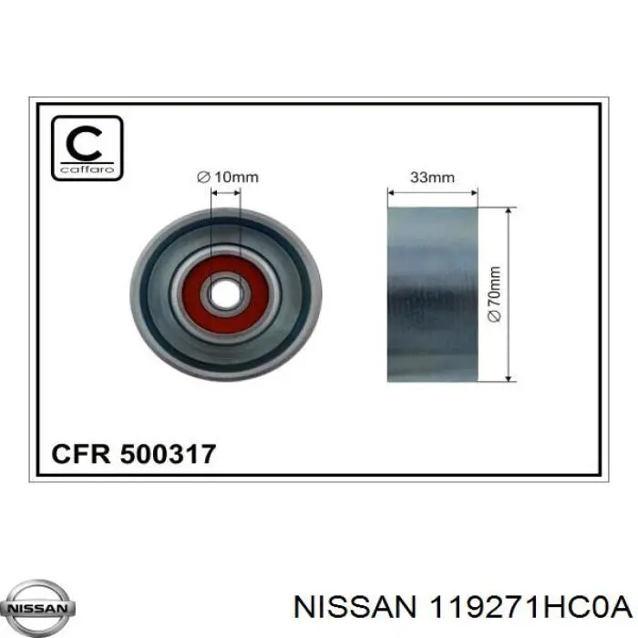 119271HC0A Nissan/Infiniti Rolo de reguladora de tensão da correia de transmissão