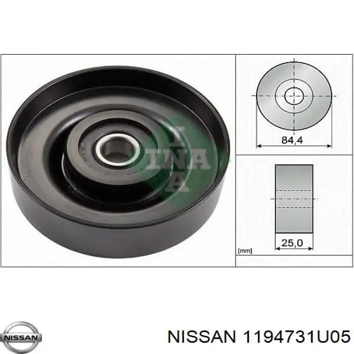 Compre 1194731U05 Nissan/Infiniti Rolo de reguladora de tensão da correia de transmissão