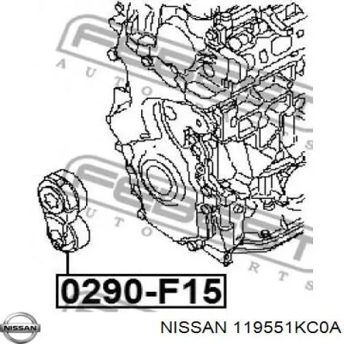 Reguladora de tensão da correia de transmissão 119551KC0A Nissan/Infiniti
