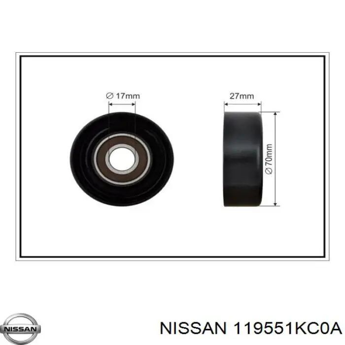 Reguladora de tensão da correia de transmissão Nissan/Infiniti 119551KC0A