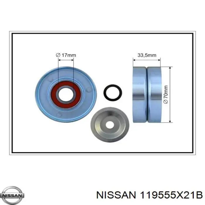 Compre 119555X21B Nissan/Infiniti Rolo de reguladora de tensão da correia do mecanismo de distribuição de gás