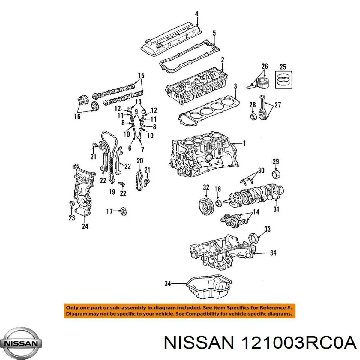 Biela de pistão de motor Nissan/Infiniti 12100EN20A preço, a partir de 368,44 USD