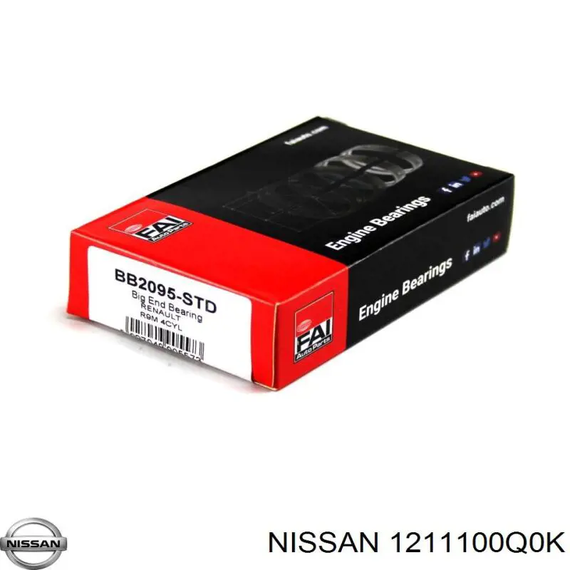 Folhas inseridas de cambota de biela, kit, padrão (STD) Nissan/Infiniti 1211100Q0K preço, a partir de 108,42 USD