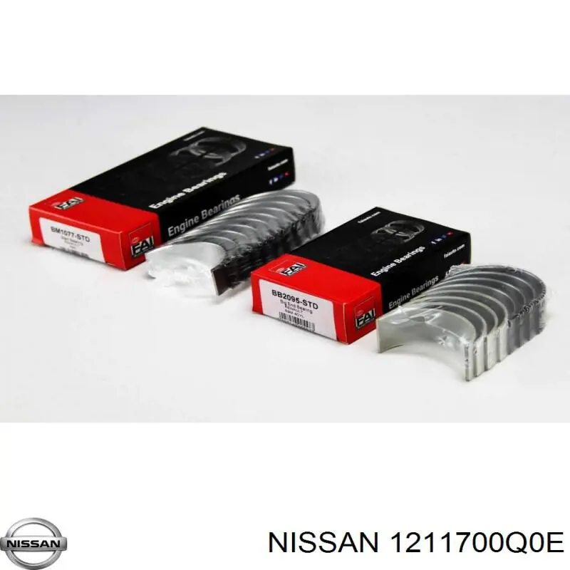 1211700Q0F Nissan/Infiniti Folhas inseridas principais de cambota, kit, padrão (STD)