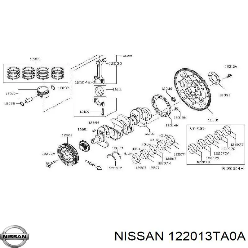 12201JA00A Nissan/Infiniti Cambota de motor