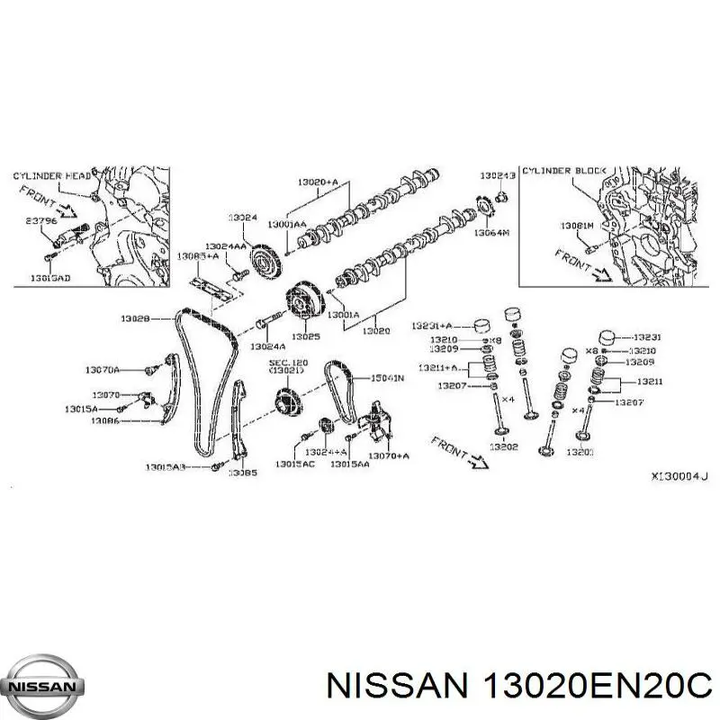 13020EN20C Nissan/Infiniti Árvore distribuidora de motor de escape