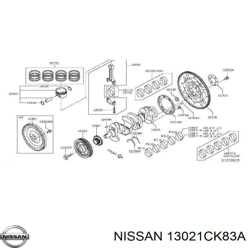 Engrenagem de cadeia da roda dentada de acionamento de cambota de motor Nissan/Infiniti 13021CK83A preço, a partir de 21,74 USD