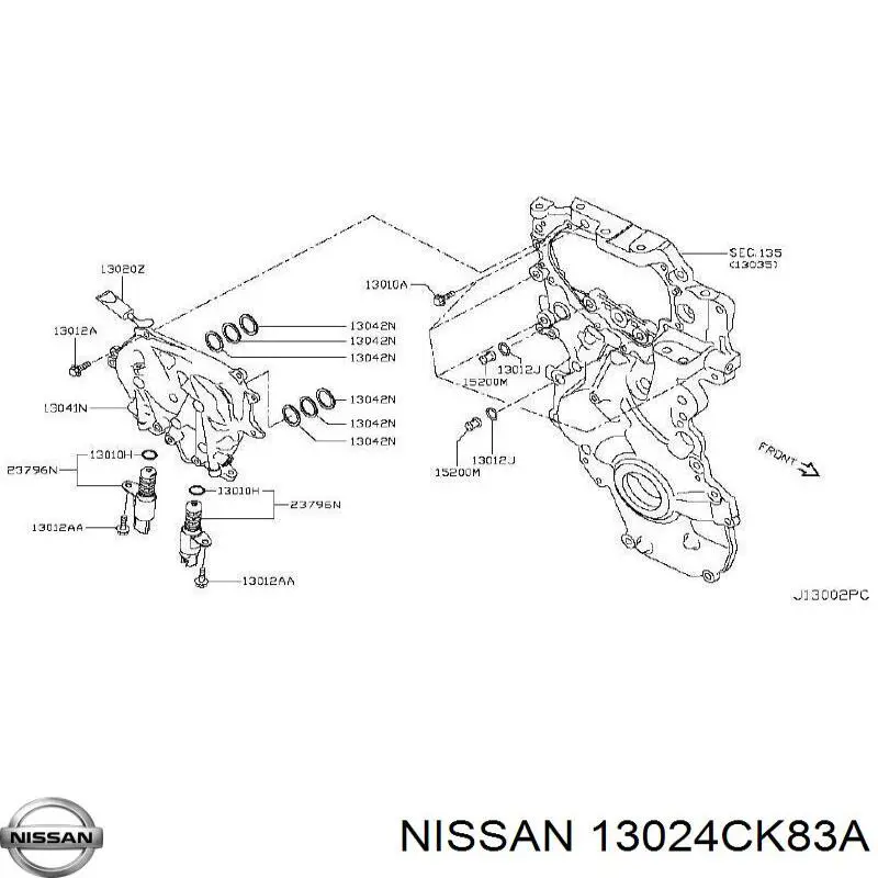 13024CK83A Nissan/Infiniti Roda dentada de bomba de óleo