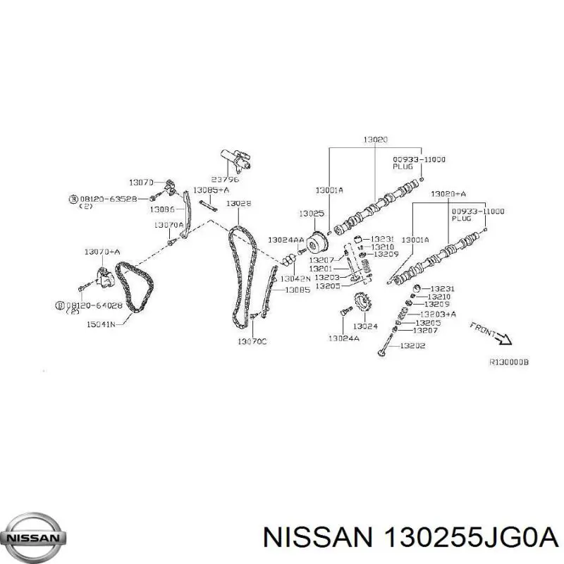 Engrenagem de cadeia de roda dentada da árvore distribuidora de admissão de motor Nissan/Infiniti 130255JG0A preço, a partir de 423,20 USD