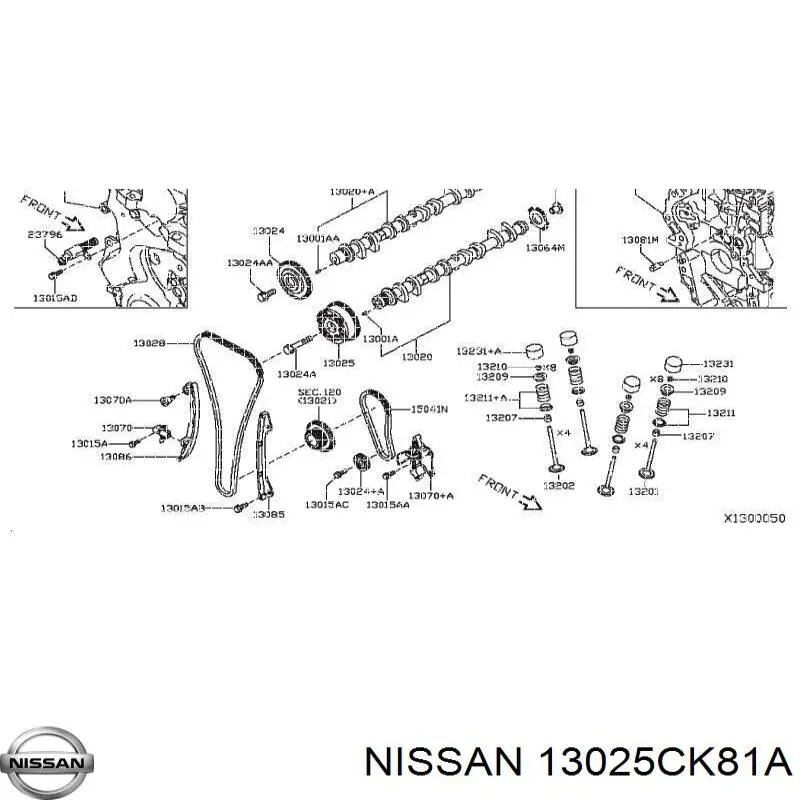 Compre 13025CK80A Nissan/Infiniti Engrenagem de cadeia da roda dentada da árvore distribuidora de motor