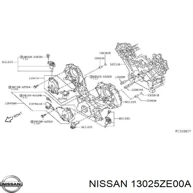 Compre 13025ZE00A Nissan/Infiniti Engrenagem de cadeia da roda dentada da árvore distribuidora de motor