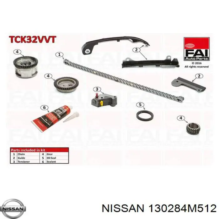 130284M512 Nissan/Infiniti Cadeia do mecanismo de distribuição de gás
