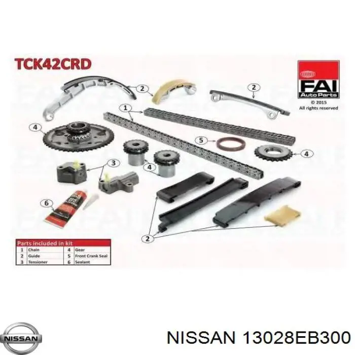 Cadeia do mecanismo de distribuição de gás Nissan/Infiniti 13028EB300 preço, a partir de 93,56 USD